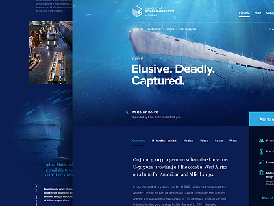Museum Of Science And Industry Of Chicago - Exhibit page blue illustration layout museum ui ux webdesign