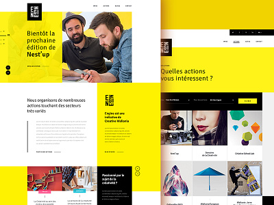 Engine by Creative Wallonia creative digital layout product webdesign website yellow