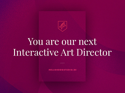 We're hiring an interactive Art Director art belgium designer digital director dogstudio hiring job jobs junior senior