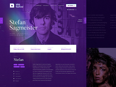 Kikk Festival 2016 - Speaker page attachment belgium bubble dogstudio festival glitch interferences kikk print purple