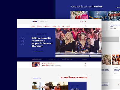 RTL TVI - Homepage belgium deep blue grid institutional red tv