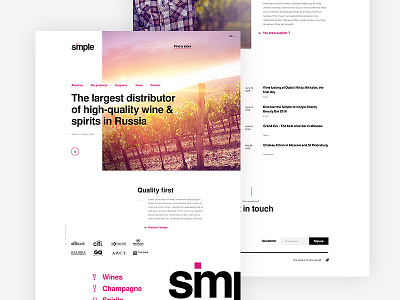 Simple - Homepage clean grid layout typography webdesign wine