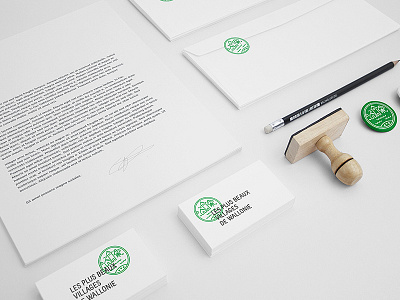 Les Plus Beaux Villages De Wallonie - Rebranding branding business cards dogstudio green logo