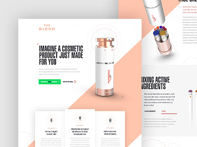 The Smart Blend - Single Page design diagonal dogstudio layout lines one page product scroll webdesign website white