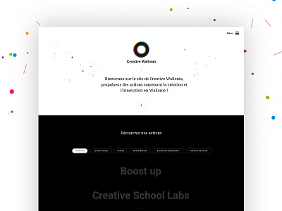 Creative Wallonia - Homepage black creativity dogstudio fonts layout product scroll simple webdesign white