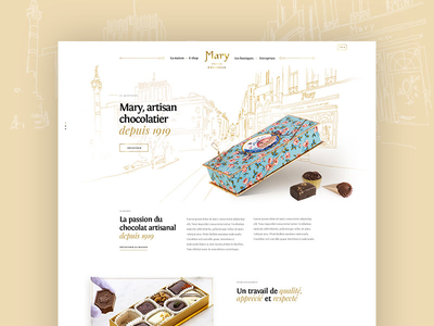 Mary - Homepage chocolate dogstudio layout luxury mary product webdesign website white