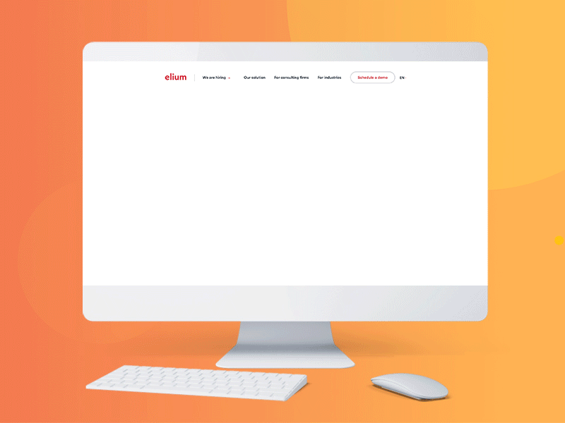 Elium - Homepage Animation clean color dogstudio elements illustrations layout orange product red startup webdesign white