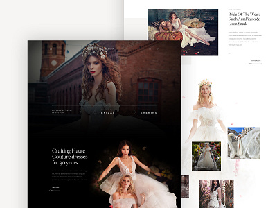 Galia Lahav - Homepage + About Page black dogstudio ecommerce fashion brand layout models webdesign website white