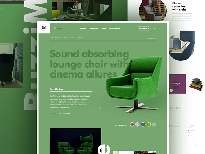 Buzzispace - Pitch design dogstudio green interior page product webdesign