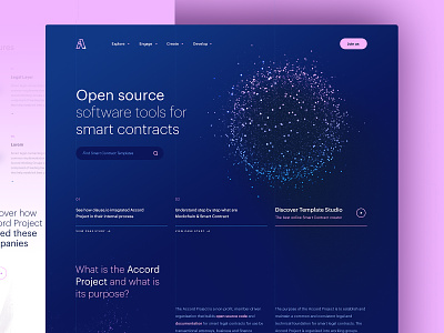 Accord - Discovery blue crypto crypto currency cryptocurrency design dogstudio layout pink smart contract technology webdesign