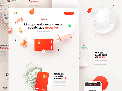 Rappi Pay - Single Page animation bank card banking card product rappi singlepage typography ui ux webdesign webgl