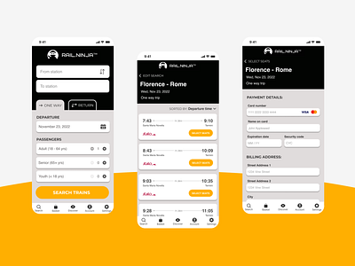 Mobile app: Train ticket booking app booking design ios mobile online ticket train ui ux