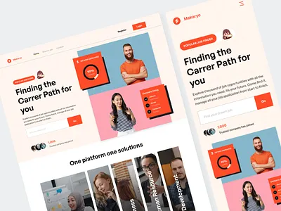 Makaryo - Job Board Responsive Website app career clean design job job board job board landingpage job hunter job hunter websites minimalist responsive ui websites