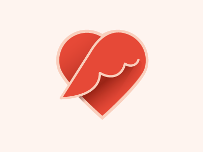 Love + Wings Logo 01 heart icon logo love wing