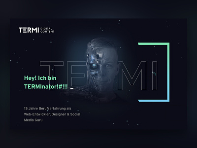 ABOUT ME site - from my portfolio about aboutme animation animations dresden freelancer galaxy page portfolio sci-fi showcase space stars terminator transitions webdesign webdesigner website websites über mich