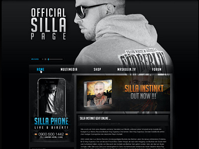 SILLA INSTINKT Webseite - 2012 artist berlin code deutschrap künstler maskulin musiker rapper silla südberlin web webdesign website website concept website design wordpress