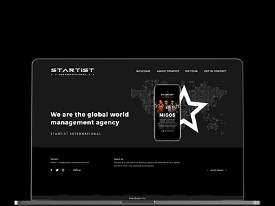 Startist International - Webdesign & code artist black clean contao css design html musik simple song webdesign website wordpress
