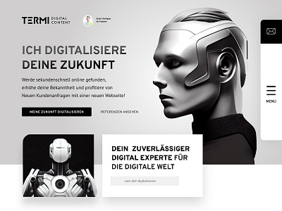 Termi :: digital content landingpage 3d cyborg digital futuristic graphic design termi terminator ui webdesign website