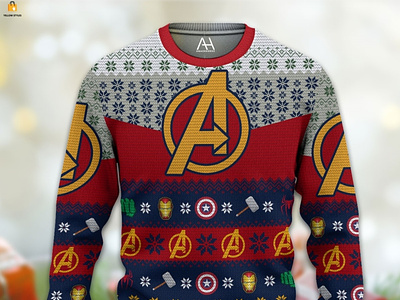 Avengers Merry Christmas Ugly Sweater 3d graphic design