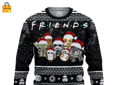 Star Wars Friends Ugly Christmas Sweater 3d graphic design