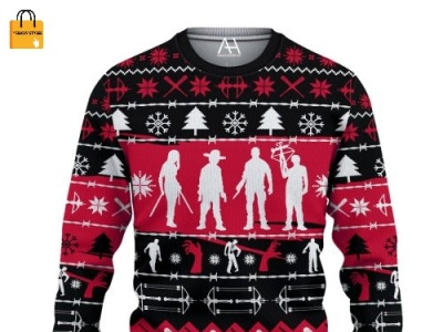 The Walking Dead Movie Ugly Christmas Sweater 3d graphic design