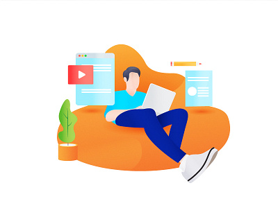Work & Relax concept illustration vector