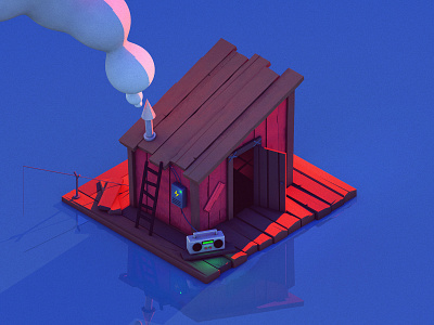 Wish i was there 3d boat illustration