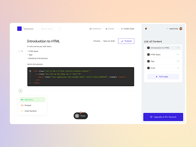 Online classes – Dashboard by Igor Mahr on Dribbble