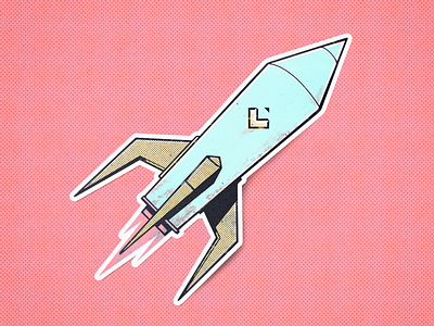 Rocket sticker illustration rocket sticker