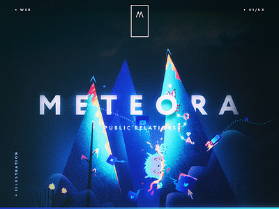 Meteora corporate dark design interface illustrative ui web web design website