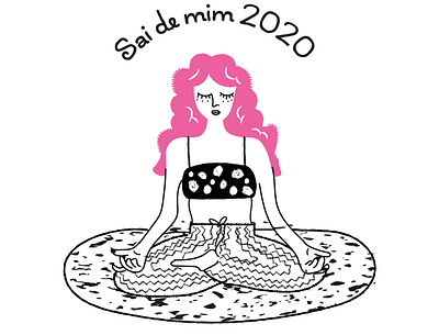 Sai de mim 2020 2020 covid 19 illustration relaxing vector woman woman portrait yoga zen