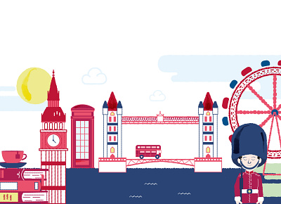 London design illustration london london eye vector