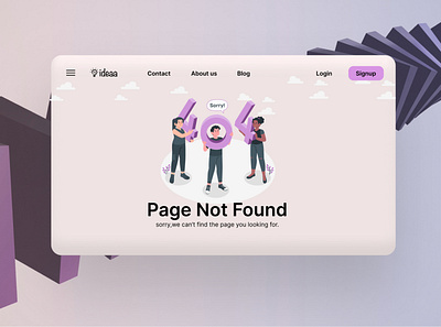 404 error page 3d dailyui graphic design ui