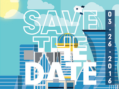 Save the Date Detroit detroit future illustration invite save the date