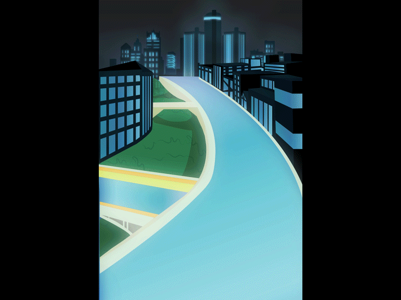 Detroit Racer Pt.2 animation architecture city detroit future gif illustration