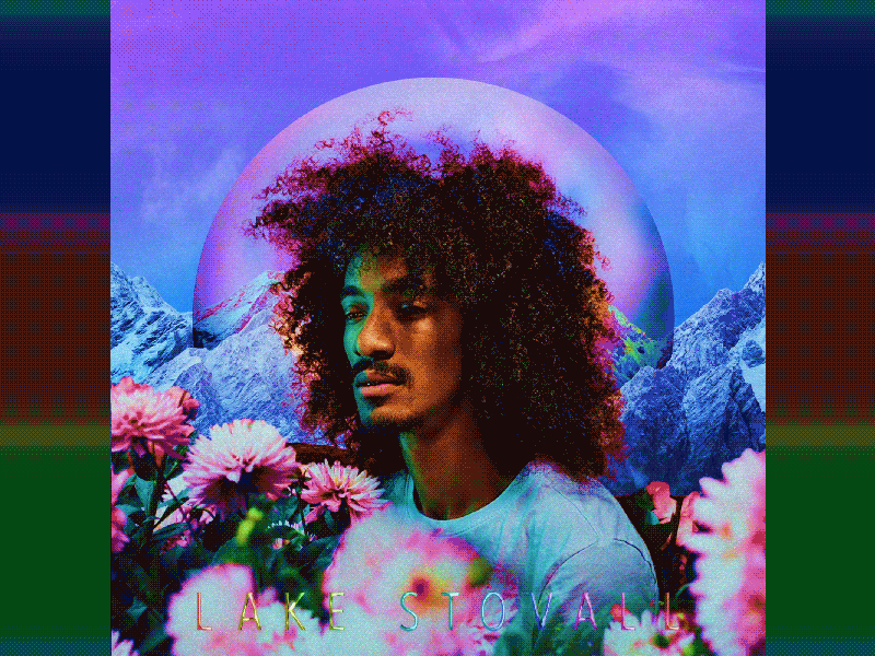 Lake Stovall Album Contest Chill Vibes afro album cover animation butterflies clouds colors cover art design dream flower field flowers future gif head bob lake stovall moutains neo soul neon photoshop rainbow