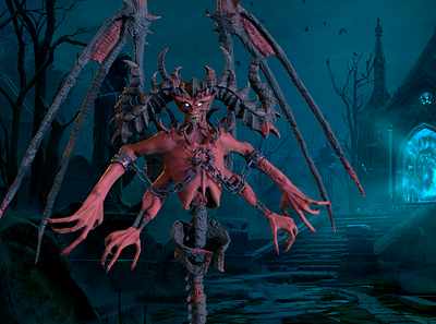 Mephisto, the Lord of Hatred Diablo Fan Art 3d anatomy art character diablo fantasy game art modeling sculpt