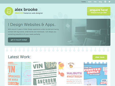 http://alexy.me re-design blue colourful development freelance green portfolio pretty simple vector web design web designer