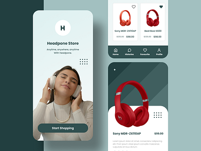 Headpone Store App : Homepage animation app branding design graphic design headpone headpone store home home screen mobile motion graphics on boarding splash screen ui