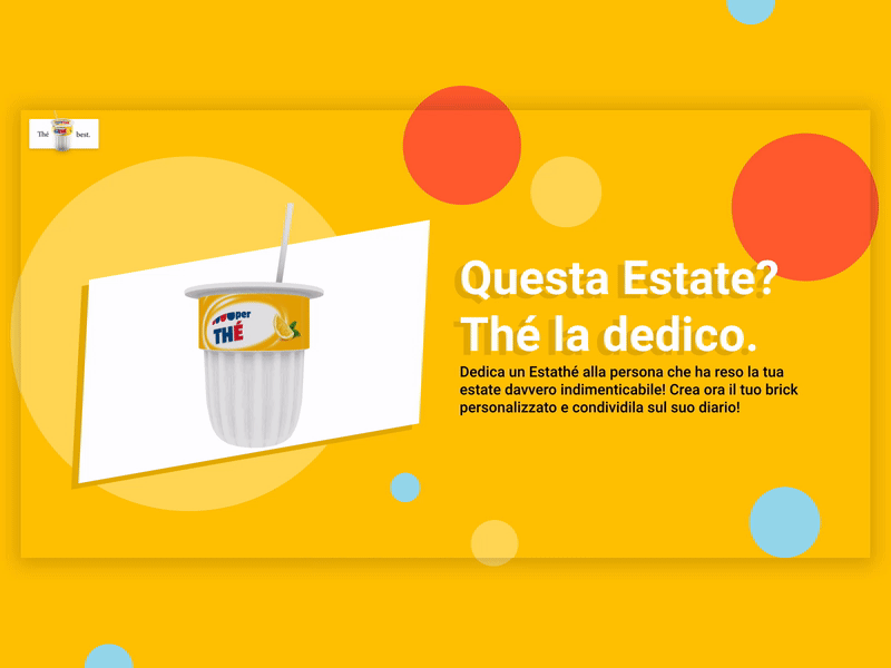 Estathé | Homepage 3d 3d animation desktop drink estate home the ui ux yellow