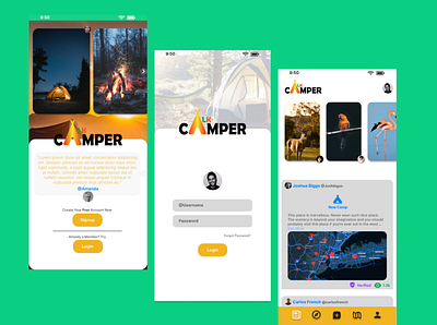 Camping App Design Concept branding dashboard design travel ui uiux ux