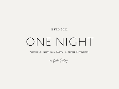 One Night Brand Logo branding graphic design logo