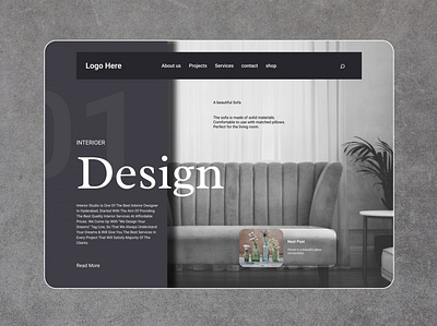 furniture sofa web design landing page branding graphic design ui