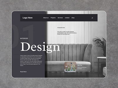 furniture sofa web design landing page