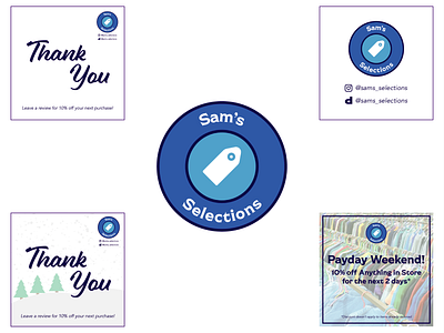 Sam's Selections Branding branding card clothing design fashion graphic design instagram logo