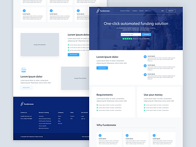 Fundomate - Homepage Design Exploration blue clean homepage ui ux web webdesign website