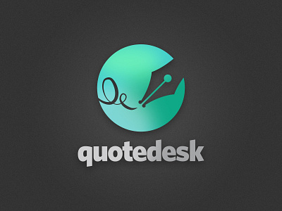 Quotedesk Logo badge branding icon identity illustration logo pen vector