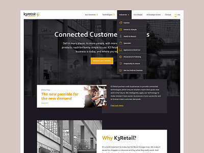 K3 Retail Homepage homepage ui user experience user interface ux web website