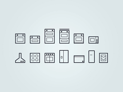 Kitchen Appliance Icons - WIP ecommerce iconography icons ui web design website wip