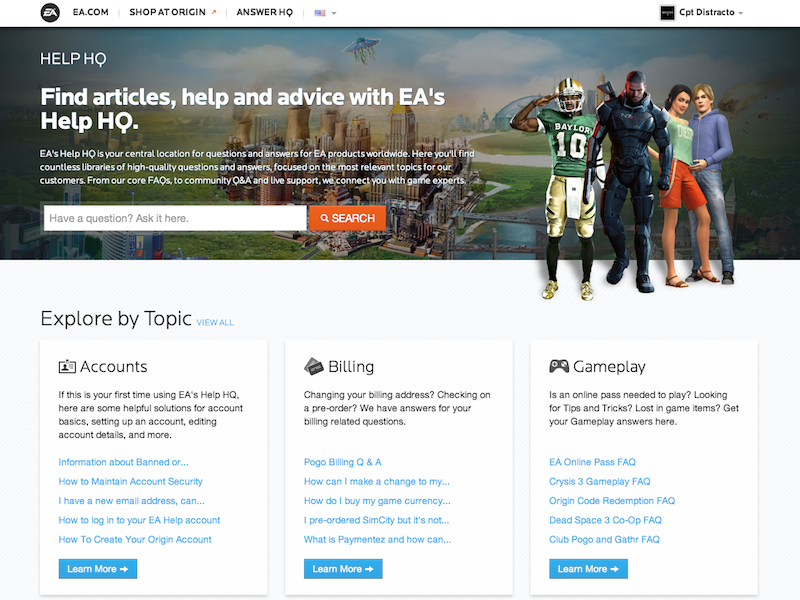 Electronic Arts Help Center Responsive by Ryan Rumsey on Dribbble